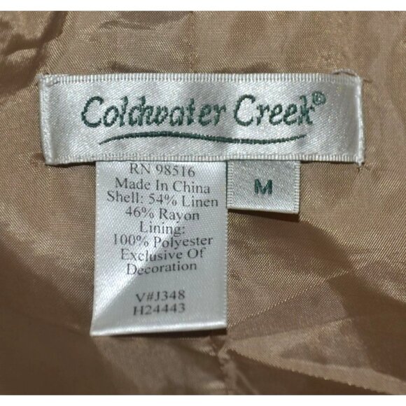 Coldwater Creek Boho Linen Blend Midi Skirt Size M Floral Sequin Art to Wear - Picture 10 of 11